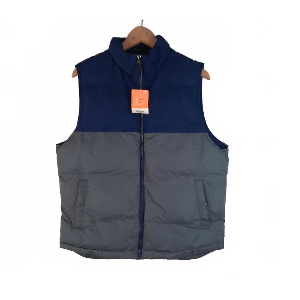 St. John's Bay Men's Puffer Vest Size M Blue and Gray